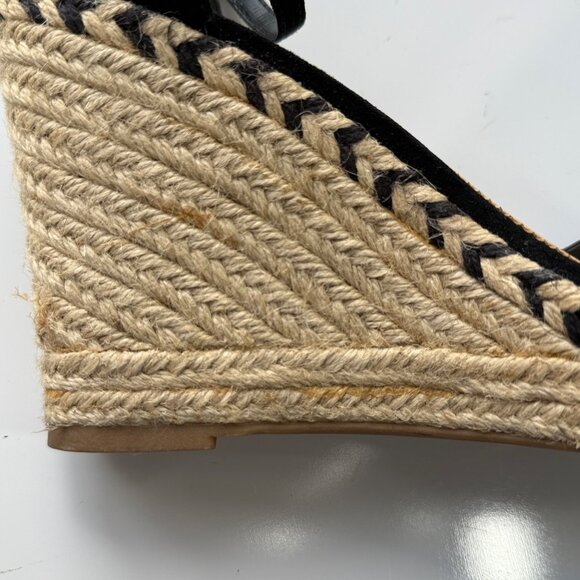 Sam Edelman Circus Black Espadrille Wedge Sandals w/ Ankle Strap & 4" Heel 10M - Picture 9 of 11